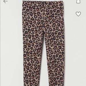 Leopard work pants with side zipper